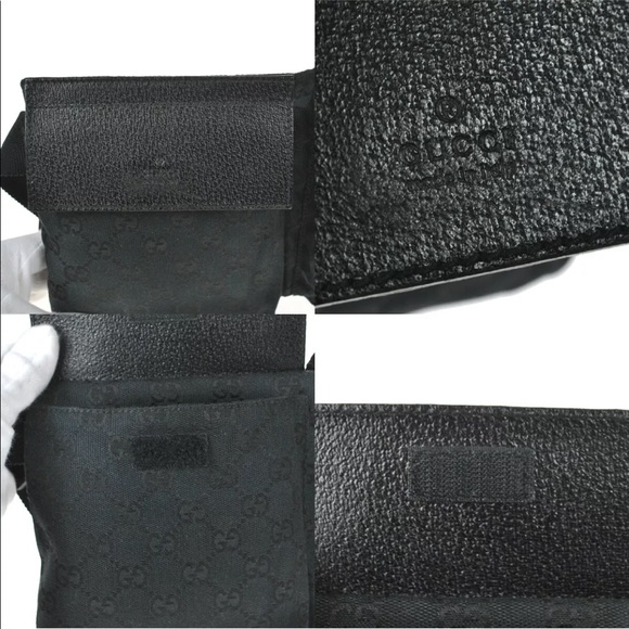 Authentic Gucci black monogram waist bag fanny pack bum bag - Picture 10 of 12